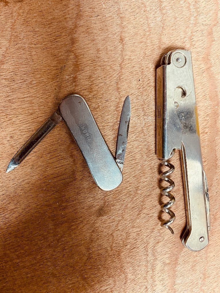 Vintage zakmes en kurkentrekker set, Ophalen of Verzenden, Gebruikt