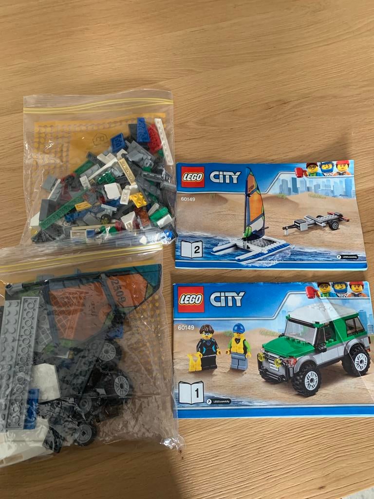Lego City Catamaran 60149 met terreinwagen en trailer, Ophalen of Verzenden, Gebruikt, Complete set, Lego