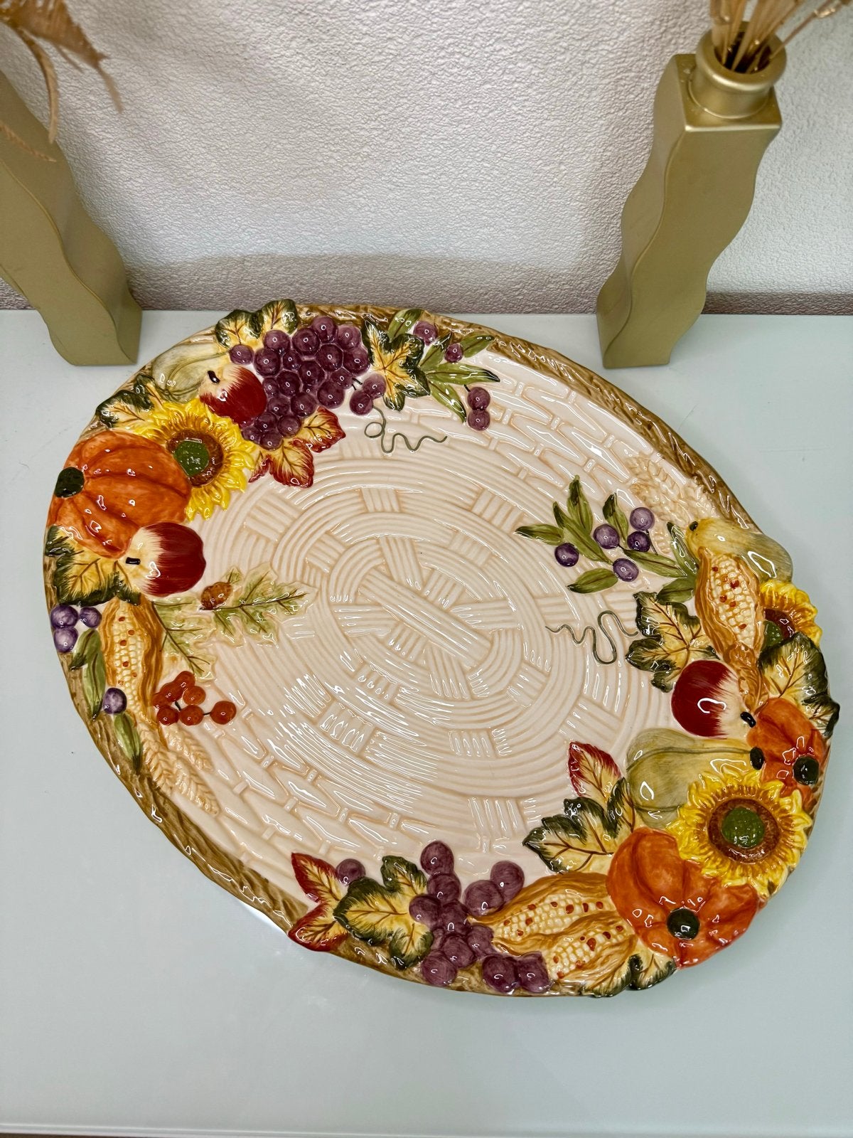 Grote Bico China Keramieken Schaal met Herfstdecoratie, Ophalen of Verzenden