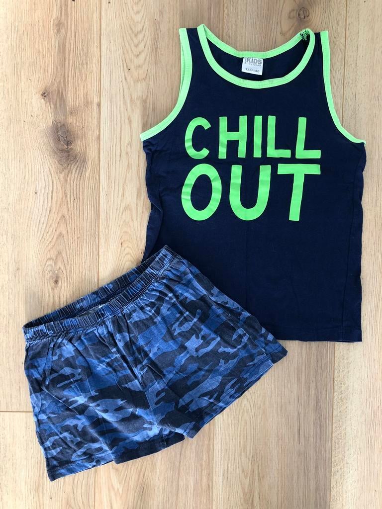 Kids Bodywear zomer pyjama korte broek mouwloos shirt 134, Kinderen en Baby's, Ophalen of Verzenden, Gebruikt, Jongen, Nacht- of Onderkleding