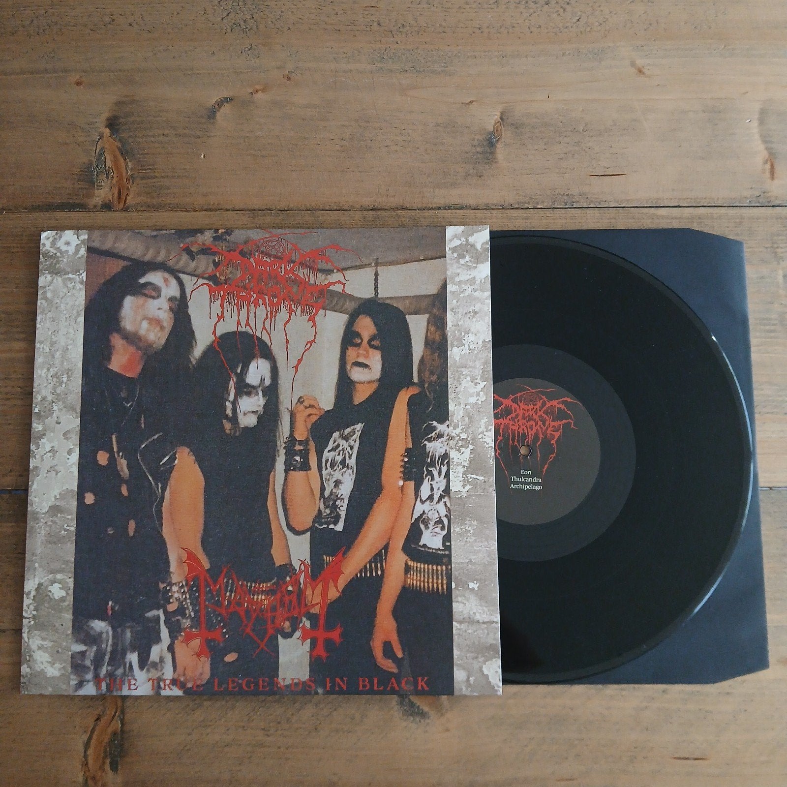🔴 Darkthrone/Mayhem ☆ True legends • Split-LP (Zwart vinyl), LP, Ophalen of Verzenden, Zo goed als nieuw, Beschermende buitenhoes