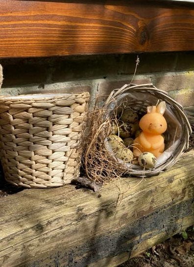 Rieten bloempot en manden mandjes met hengsels, Ophalen of Verzenden, Gebruikt