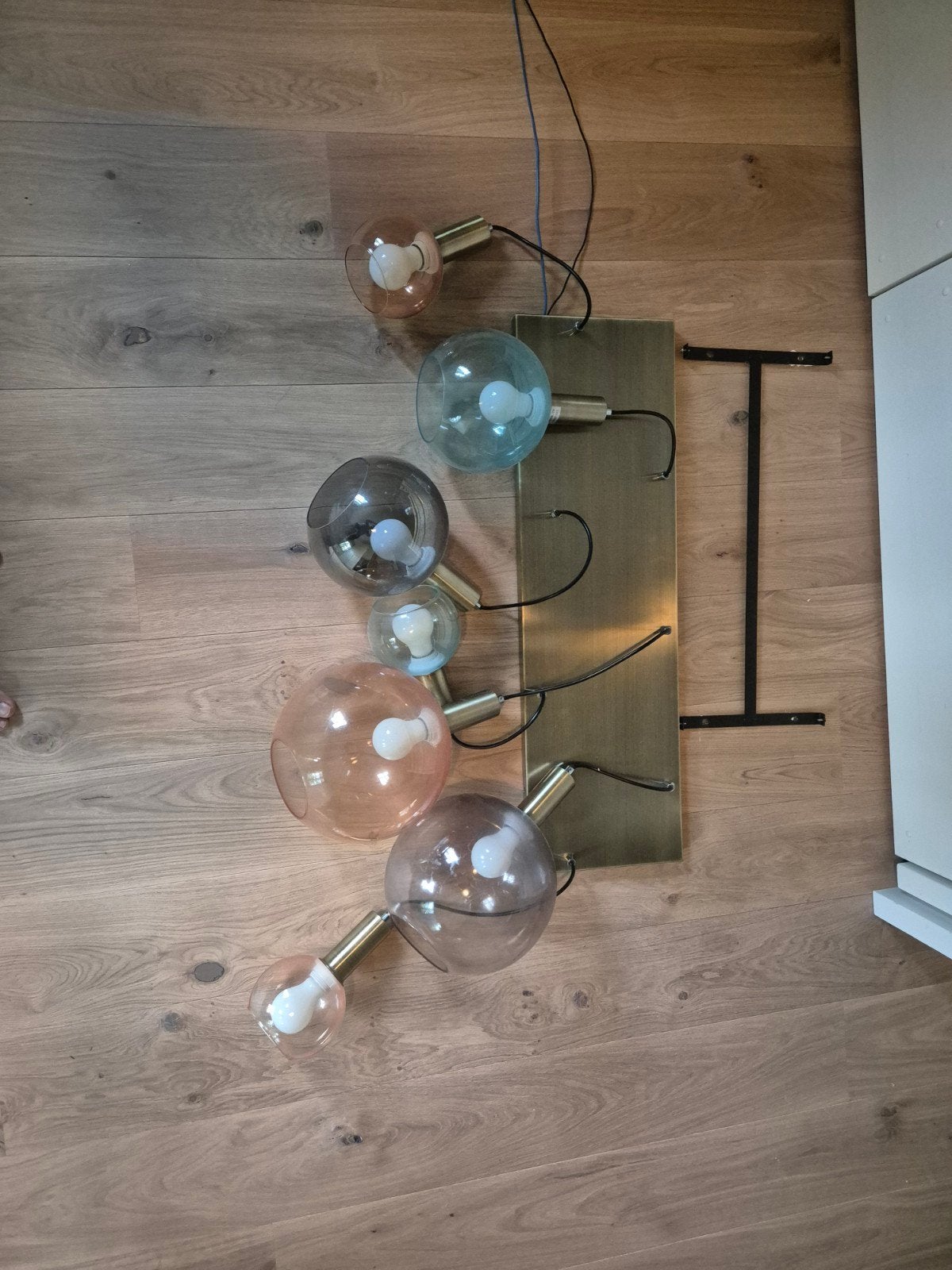 COCO maison/Habufa Gaby hanglamp met gekleurde glazen bolle, Ophalen, Gebruikt, E27 (groot), Glas