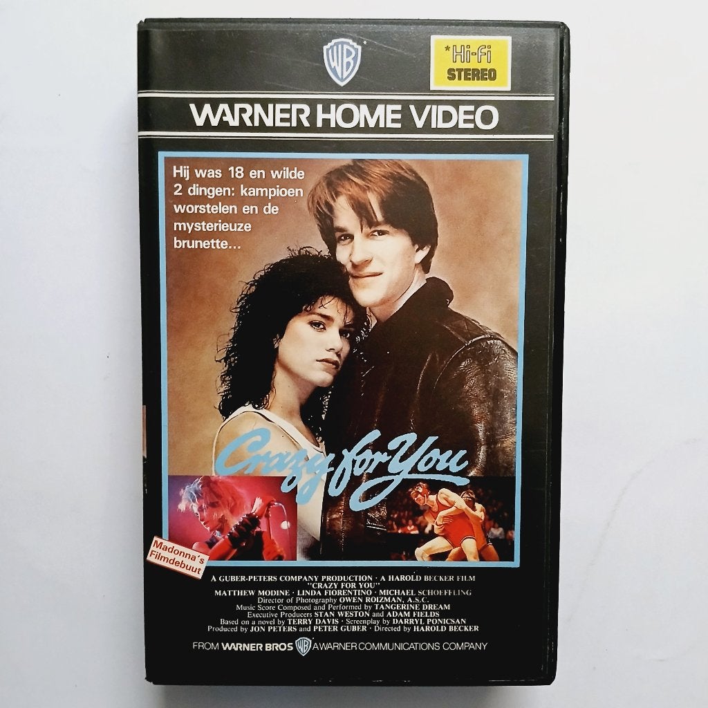 Crazy for You - Vision Quest - NL ex rental vhs - Warner HV, Cd's en Dvd's, Alle leeftijden, Drama, Ophalen of Verzenden, Ex-rental