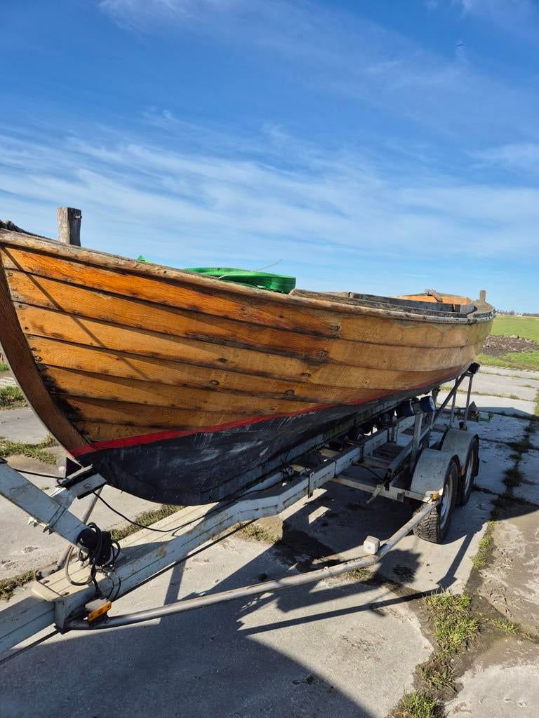 Houten sloep met Sabb 1 cilinder diesel, Watersport en Boten, Ophalen, Gebruikt, Hout, Met aanhanger of trailer