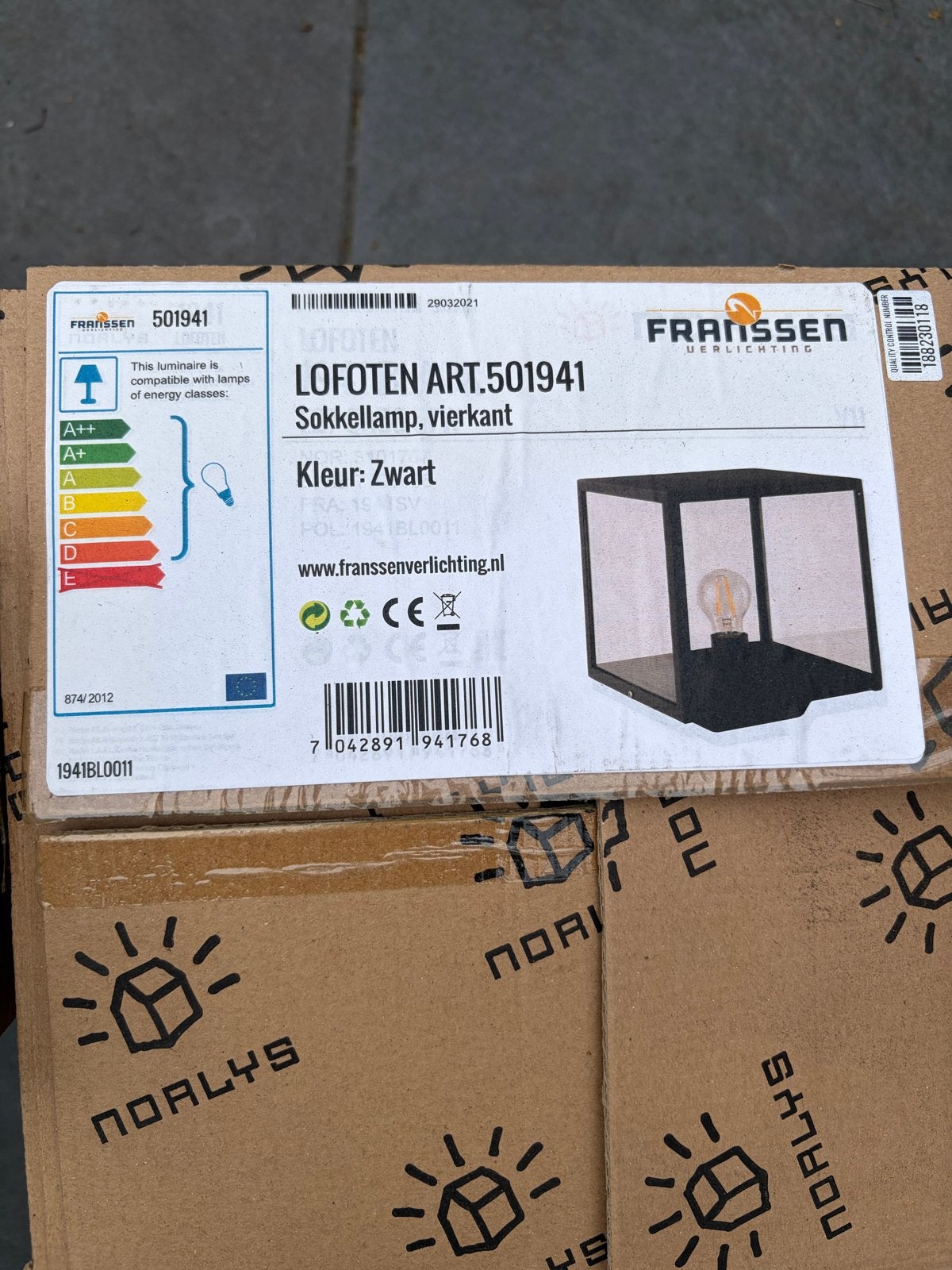 Franssen Lofoten Sokkellamp Vierkant Zwart, Overige merken, Zwart, Nieuw, Modern