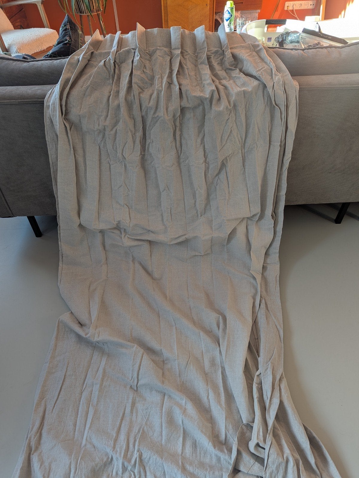 Linnen gordijnen, 4x, Ophalen, Overige materialen, Gebruikt, 150 cm