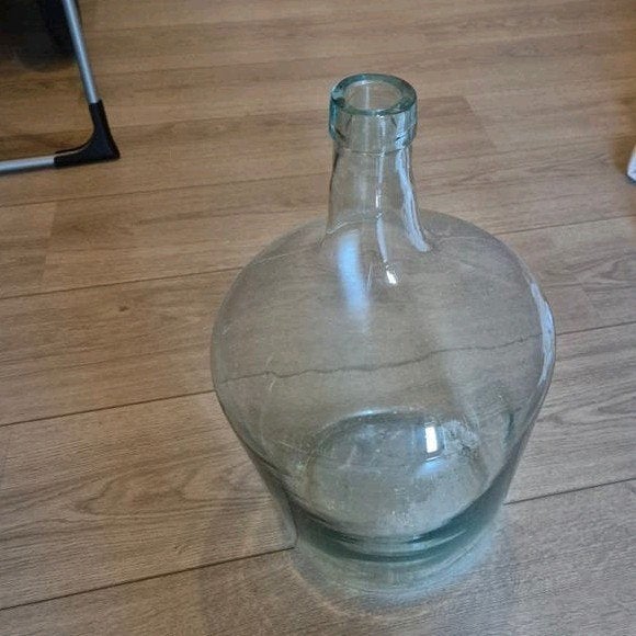 Grote (turquoise) glazen vaas - 41 cm hoog, Ophalen