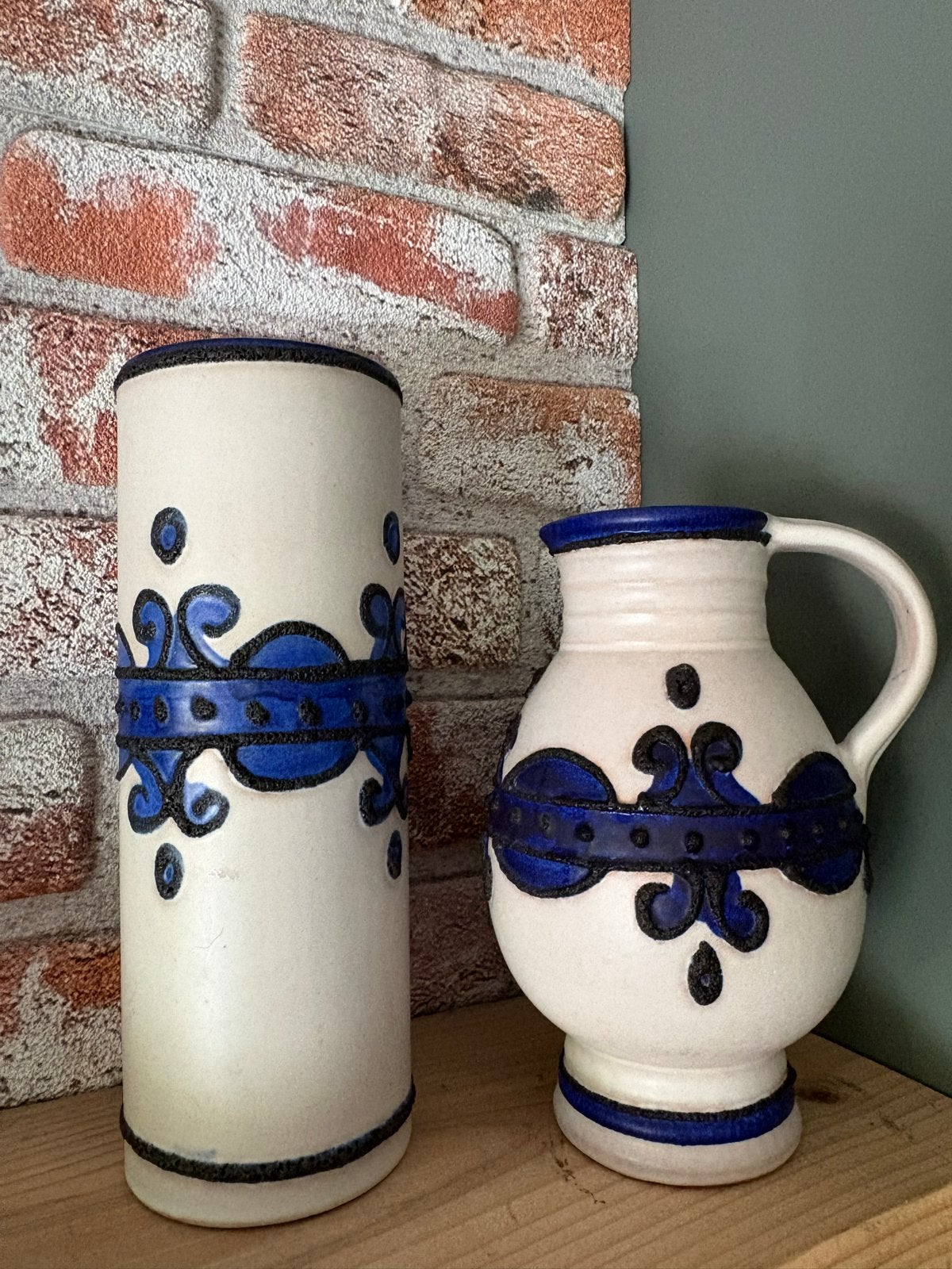 Vintage Marei Keramik vaas 'Brugge' decor, jaren '60-'70, Ophalen of Verzenden