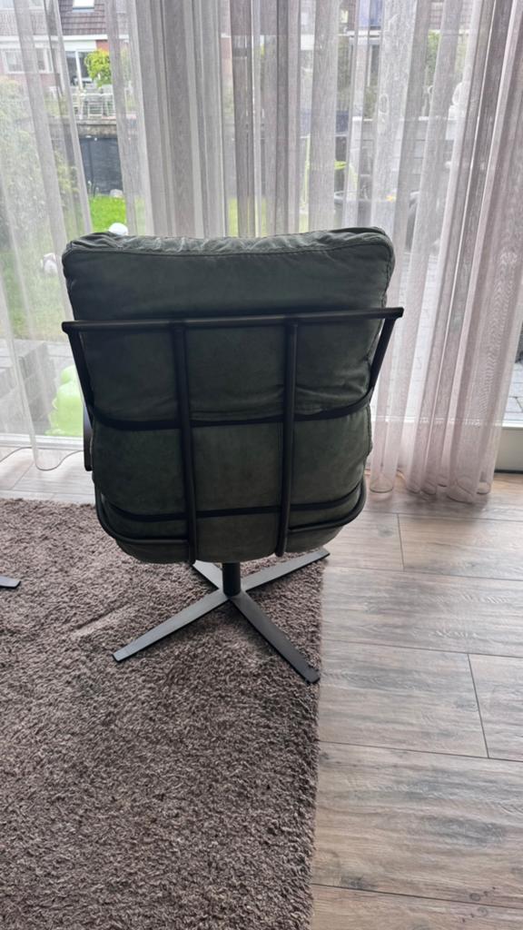 Leren draai fauteuils, Huis en Inrichting, Ophalen, Zo goed als nieuw, 75 tot 100 cm, 50 tot 75 cm