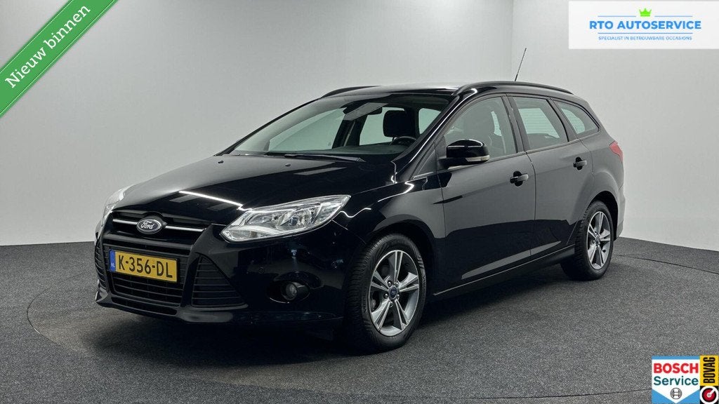 Ford Focus Wagon 1.0 EcoBoost Lease Trend AIRCO CRUISE LM., Auto's, Euro 5, Gebruikt, Met garantie (alle), Zwart