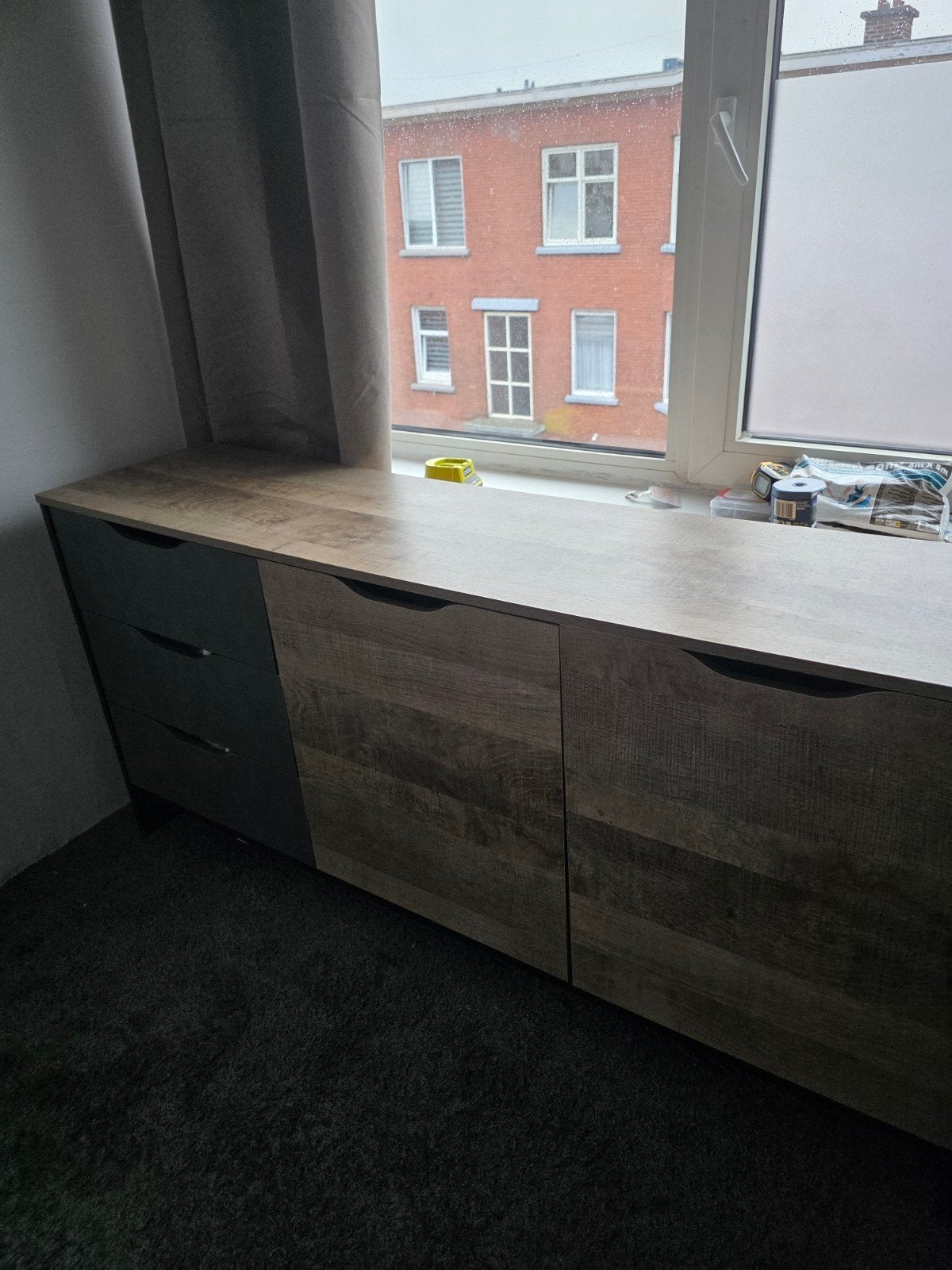 Modern Dressoir 160x40x75 cm met lades en deuren, Ophalen, Gebruikt, Met lade(s), 150 tot 200 cm
