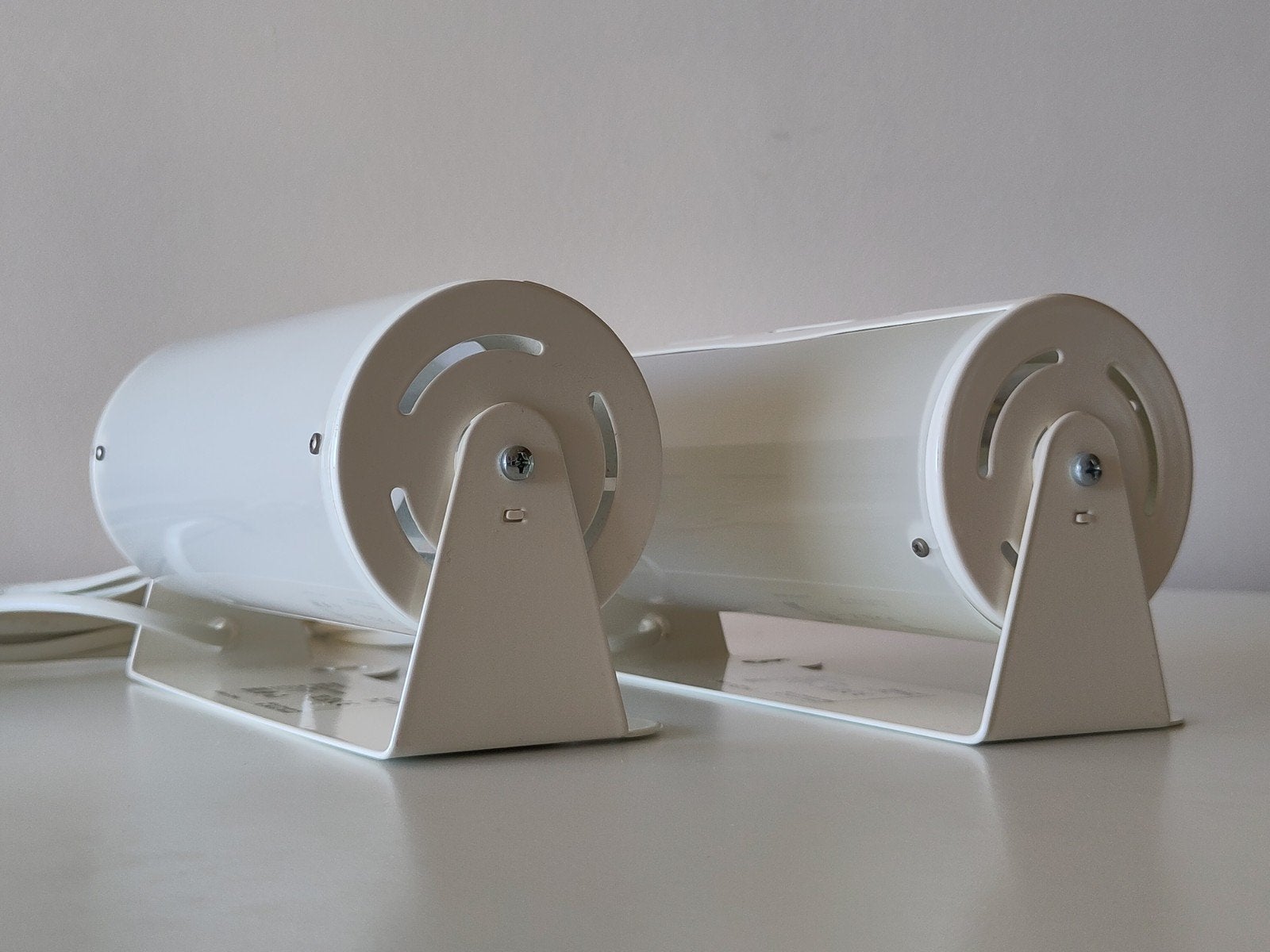 2x Ikea wandlamp Smyg V1013 lamp metaal wit leeslamp, Gebruikt, ., Metaal, Geschikt voor wandmontage
