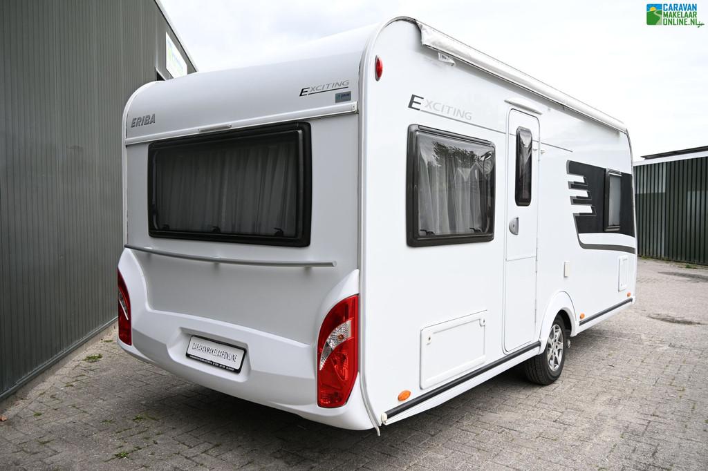 Eriba Exciting 465 Mover Voortent Fietsdrager zakluifel TOP!, Kachel, Rondzit, Bedrijf, Lengtebed