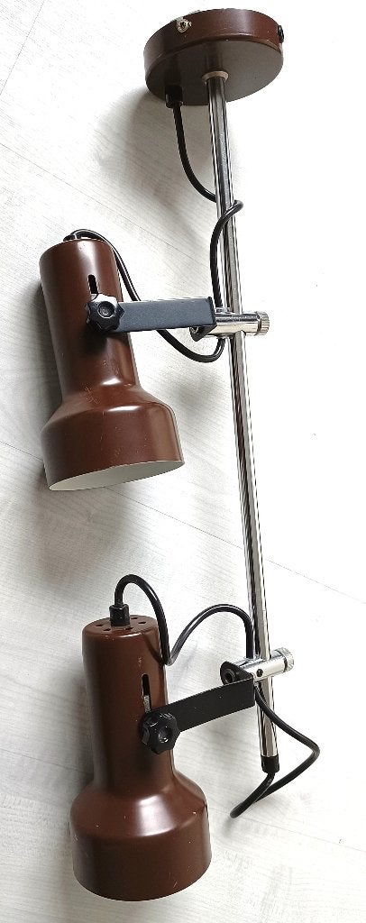 vintage plafondlamp  met 2 verstelbare spots  - HEMA 60'er, Vintage, Verstelbaar, Plafondspot, Overige merken
