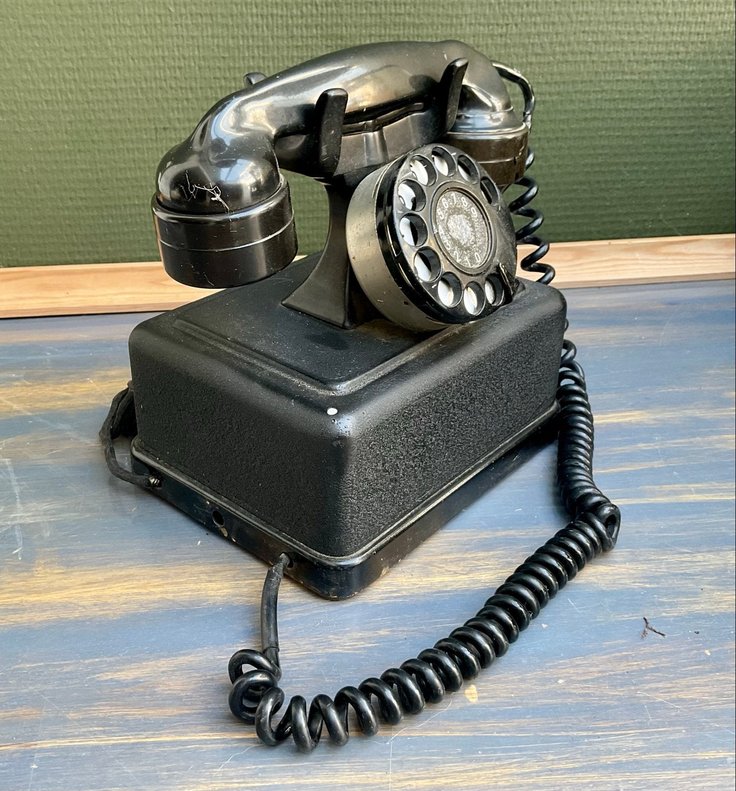 Vintage Deense Bakelieten Telefoon met Draaischijf, Antiek en Kunst, Ophalen of Verzenden