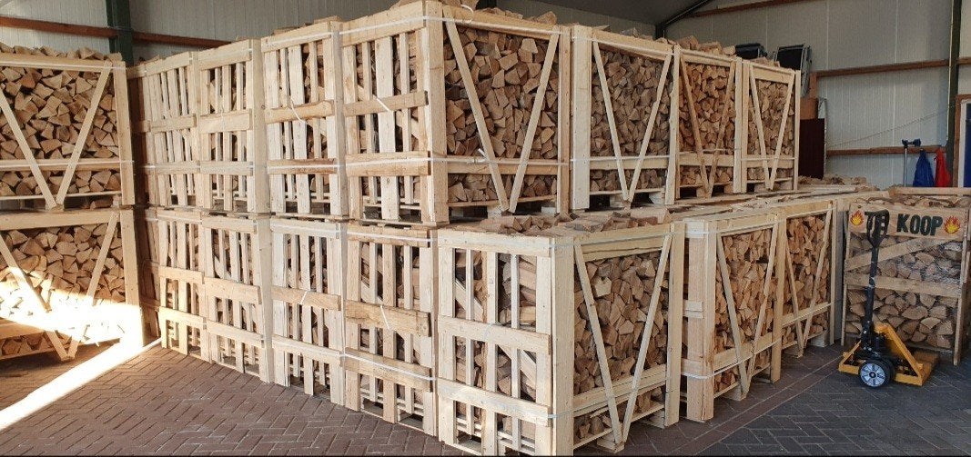 Beuk ovengedroogd haardhout - 1 kuub gestapeld, 6 m³ of meer, Ophalen of Verzenden, Beukenhout, Blokken