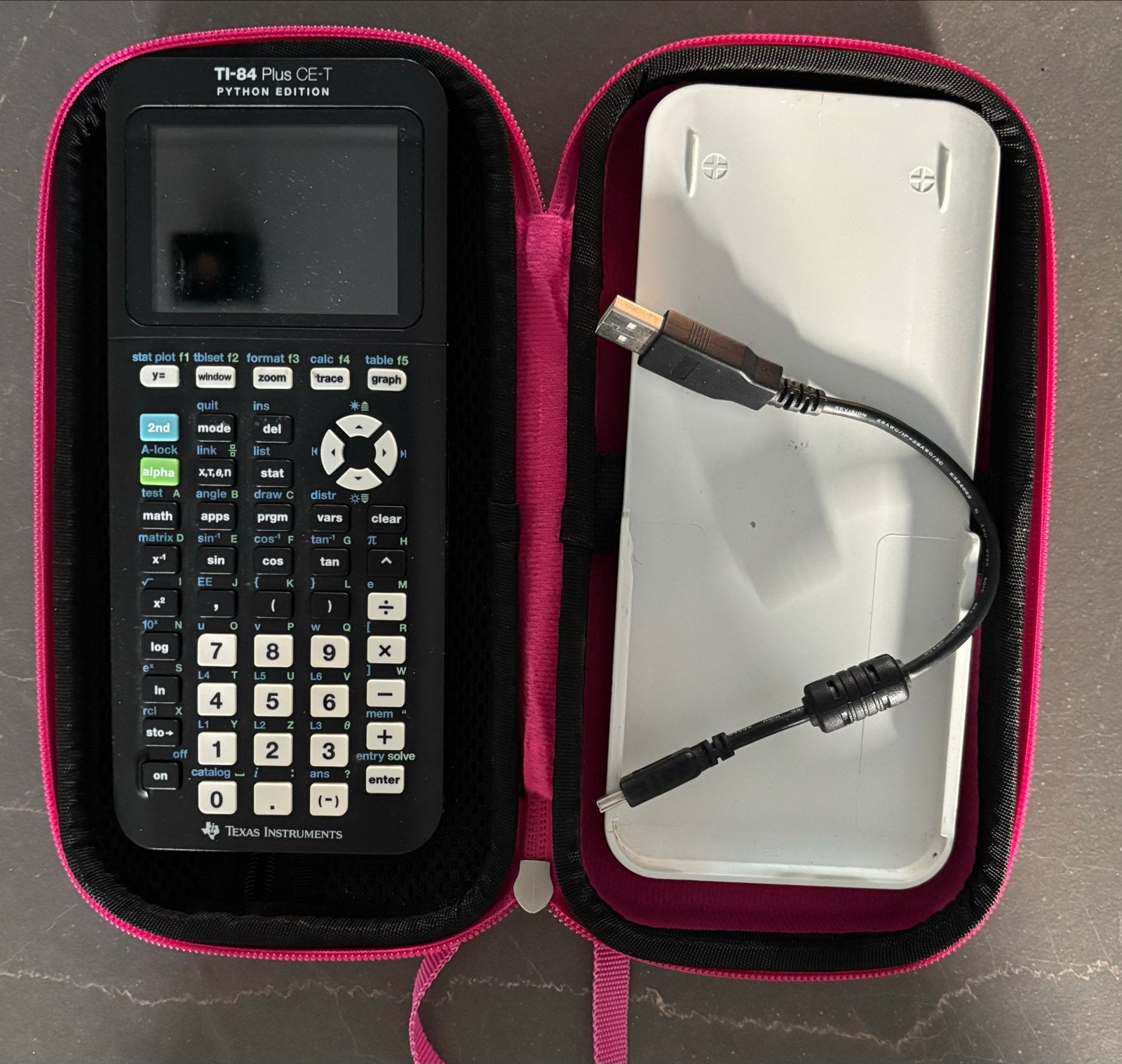 Texas grafische tekenmachine calculator case kabel, Ophalen of Verzenden, Gebruikt