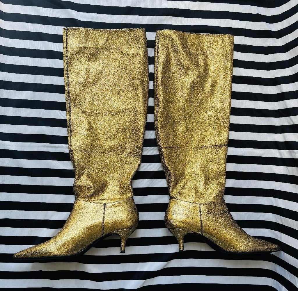 GOUDEN LAARZEN, Hoge laarzen, Overige kleuren, Zara, Ophalen of Verzenden