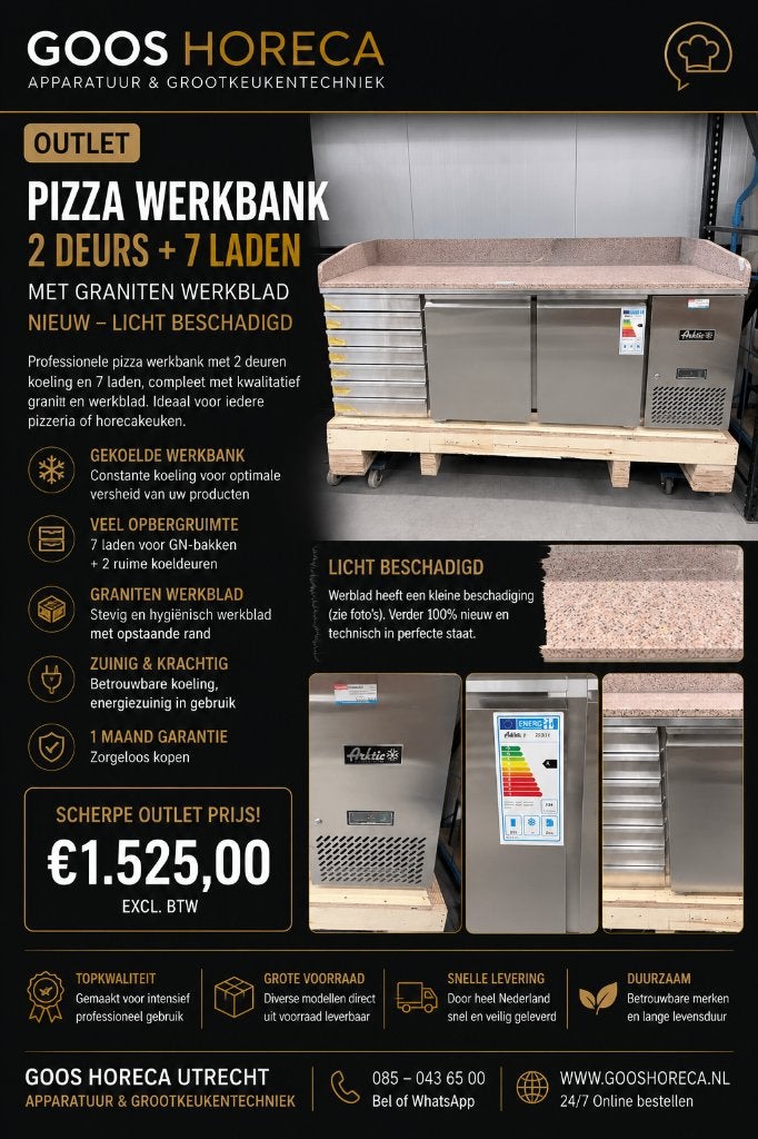 pizza werktafel, Ophalen, Nieuw zonder verpakking, Ovens, Magnetrons en Steamers
