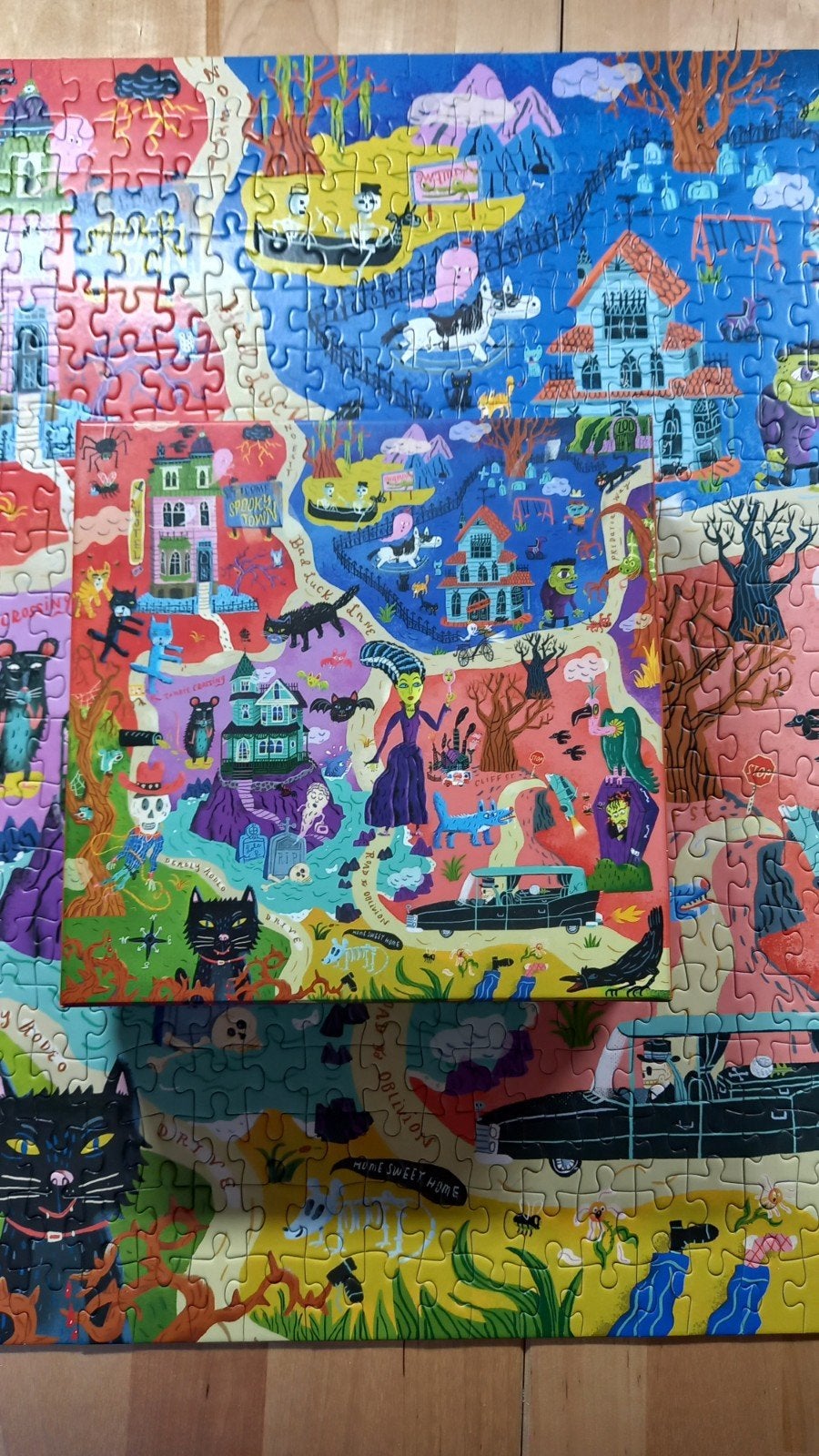 Mudpuppy Spooky Town Legpuzzel 500 stukjes, Ophalen of Verzenden, 500 t/m 1500 stukjes, Gebruikt, Legpuzzel