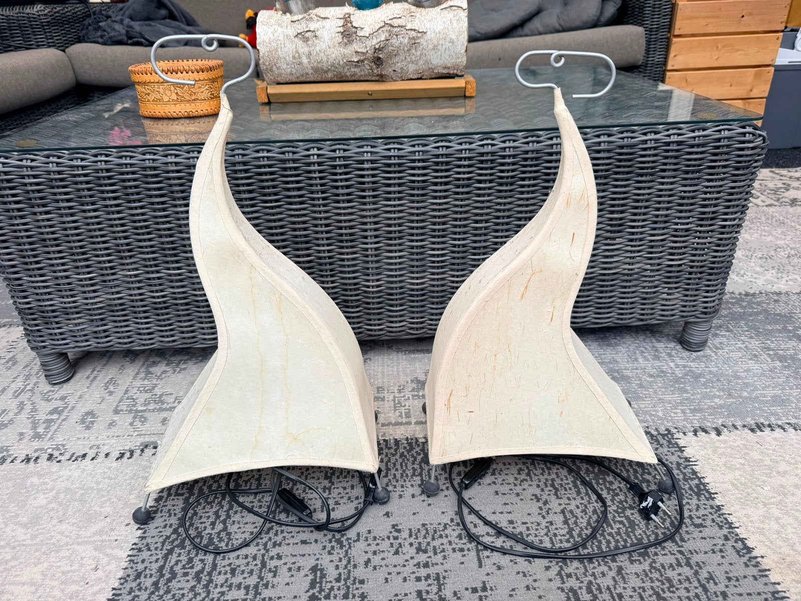 Set van 2 Vintage IKEA 'Skuren' stijl tafellampen Heksenhoed, Ophalen