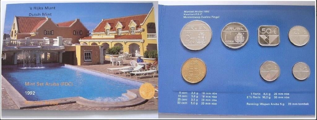Aruba FDC set 1992, Postzegels en Munten, Munten | Nederland, Verzenden, Koningin Beatrix, Overige waardes