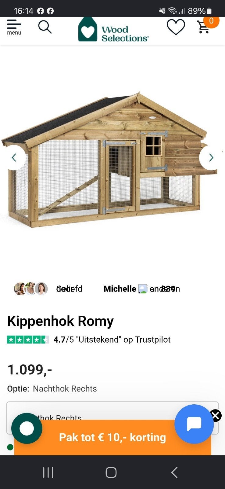 Duurzaam Kippenhok Romy, Ophalen, Nieuw, Hout