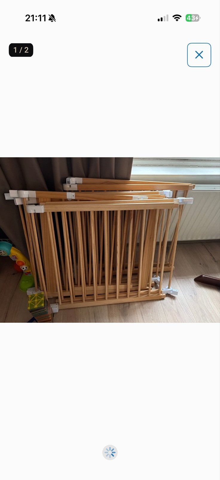 KIDUKU Houten Veiligheidshekje, Kinderen en Baby's, Traphekjes, Ophalen, Zo goed als nieuw, Klemhekje, Hout