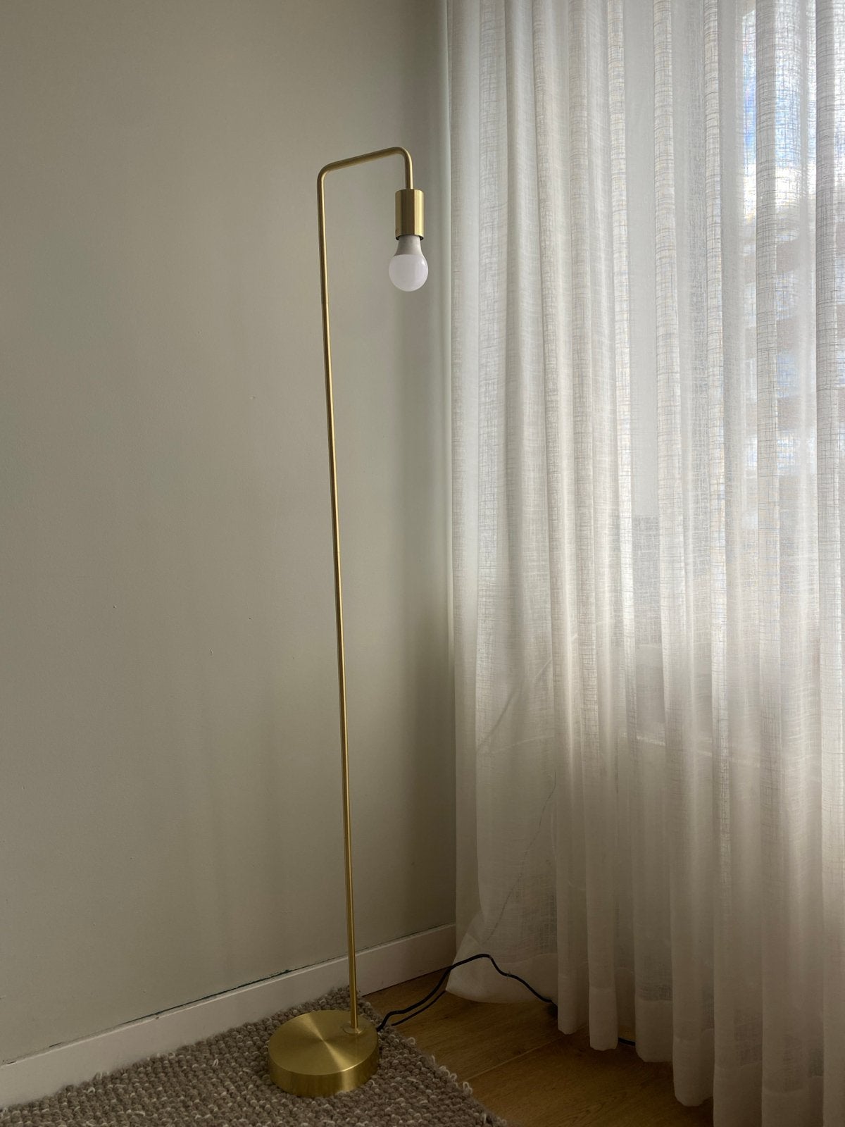 Brons/gouden vloerlamp - 140 cm hoog, 100 tot 150 cm, Zo goed als nieuw, Metaal, E27 (groot)