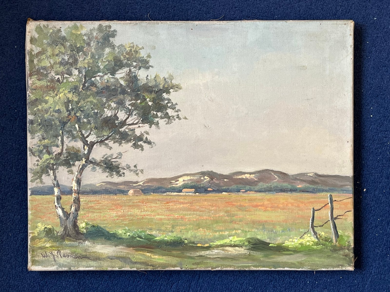 W.J. Pasman Schilderij - Landschap 40x30 cm, Ophalen of Verzenden