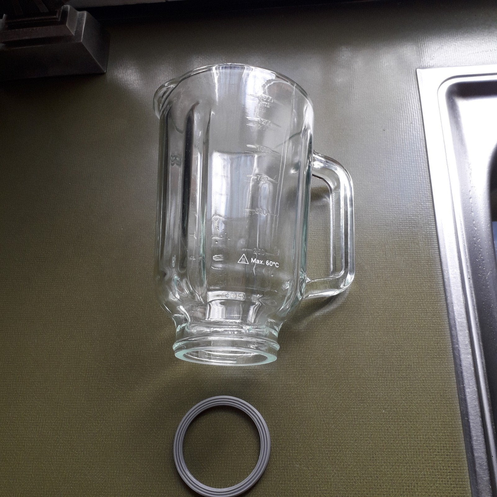 Glazen mixkom voor blender 1500 ml, max 60 graden, Ophalen of Verzenden