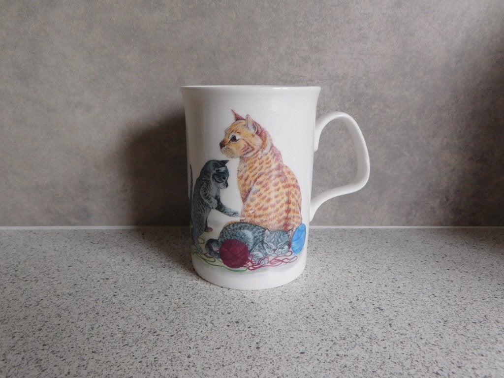 Mok Fine Bone China Cat Lovers Cyperse Kat Roy Kirkham, Overige merken, Zo goed als nieuw, Overige stijlen, Porselein