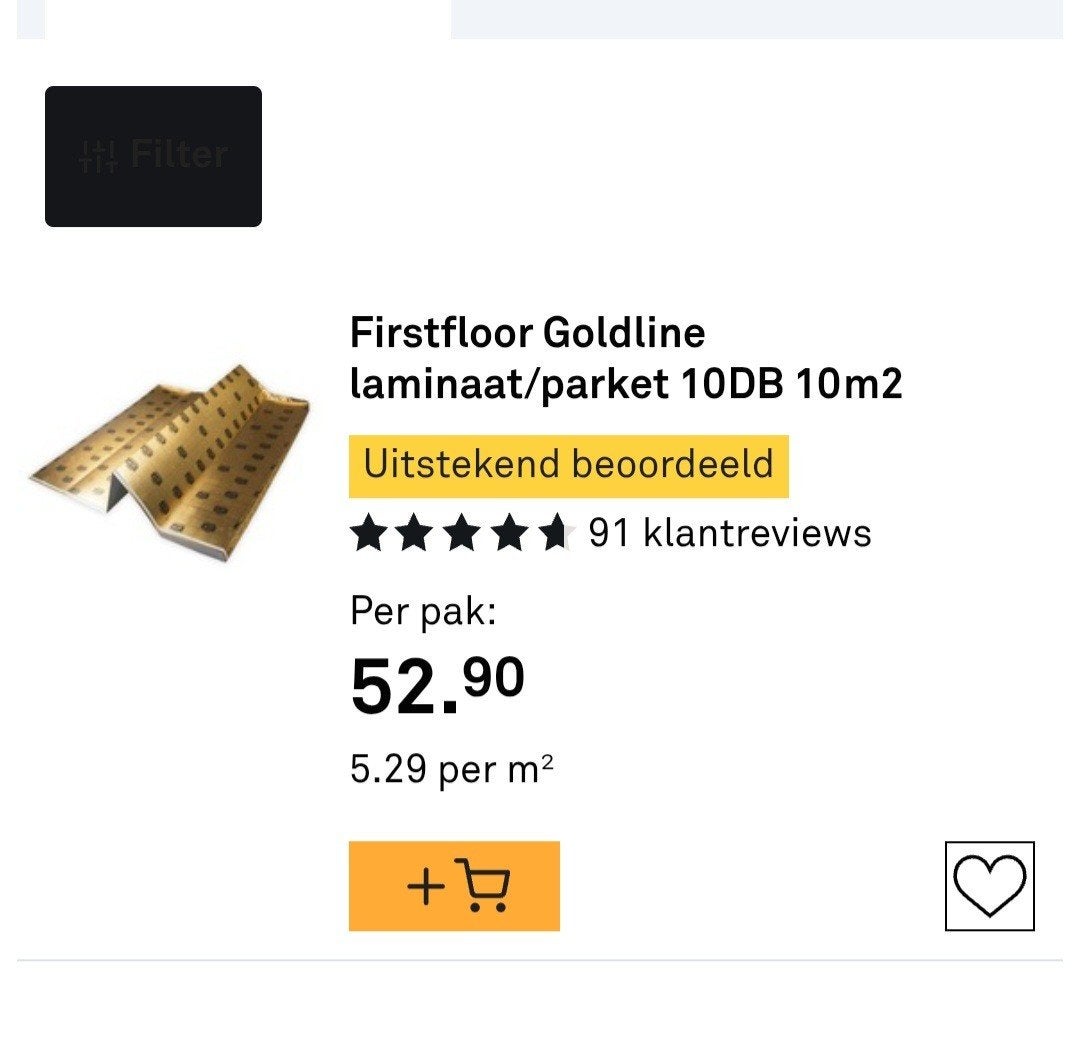 Ondervloer, tape en 1 pak laminaat, Ophalen, Overige materialen, 30 cm of meer, 50 tot 150 cm