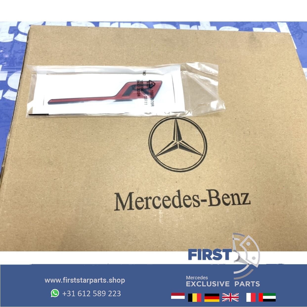 AMG R LOGO Mercedes GT EMBLEEM ROOD GTC GTS GTR GT63 RODE R, Gebruikt, -, Ophalen of Verzenden, -