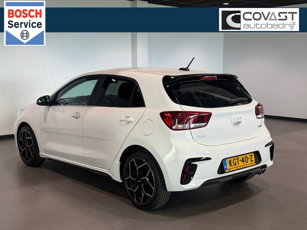 Kia RIO 1.0 T-GDi MHEV GT-Line Camera|Carplay|Keyless|Full-L, 450 kg, Gebruikt, Leder en Stof, Wit