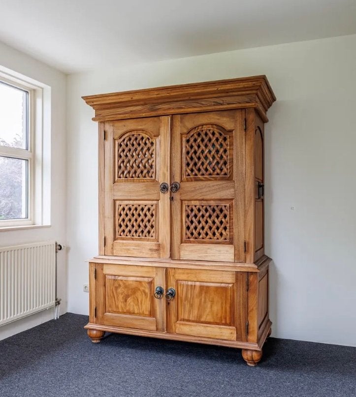 Kast, Huis en Inrichting, Kasten | Buffetkasten, Ophalen, Met deur(en), Teakhout, Zo goed als nieuw