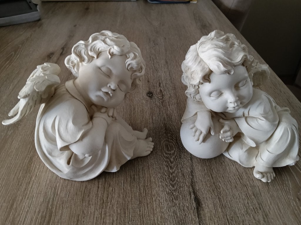 Te koop: Setje van 2 beeldjes van engelen, Ophalen of Verzenden, Zo goed als nieuw