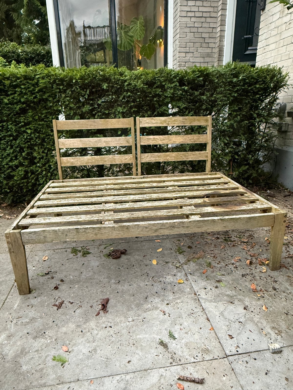 Pallet bankje zonder kussens, Ophalen, Gebruikt, Hout