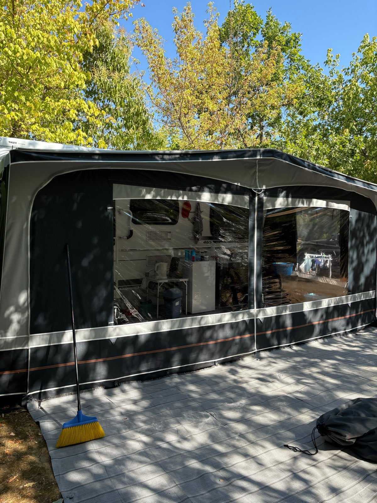 Obelink voortent, Milaan 240, omloopmaat 12., Caravans en Kamperen, Ophalen, Zo goed als nieuw, Ten Cate All Season 200g/m2, Overige merken