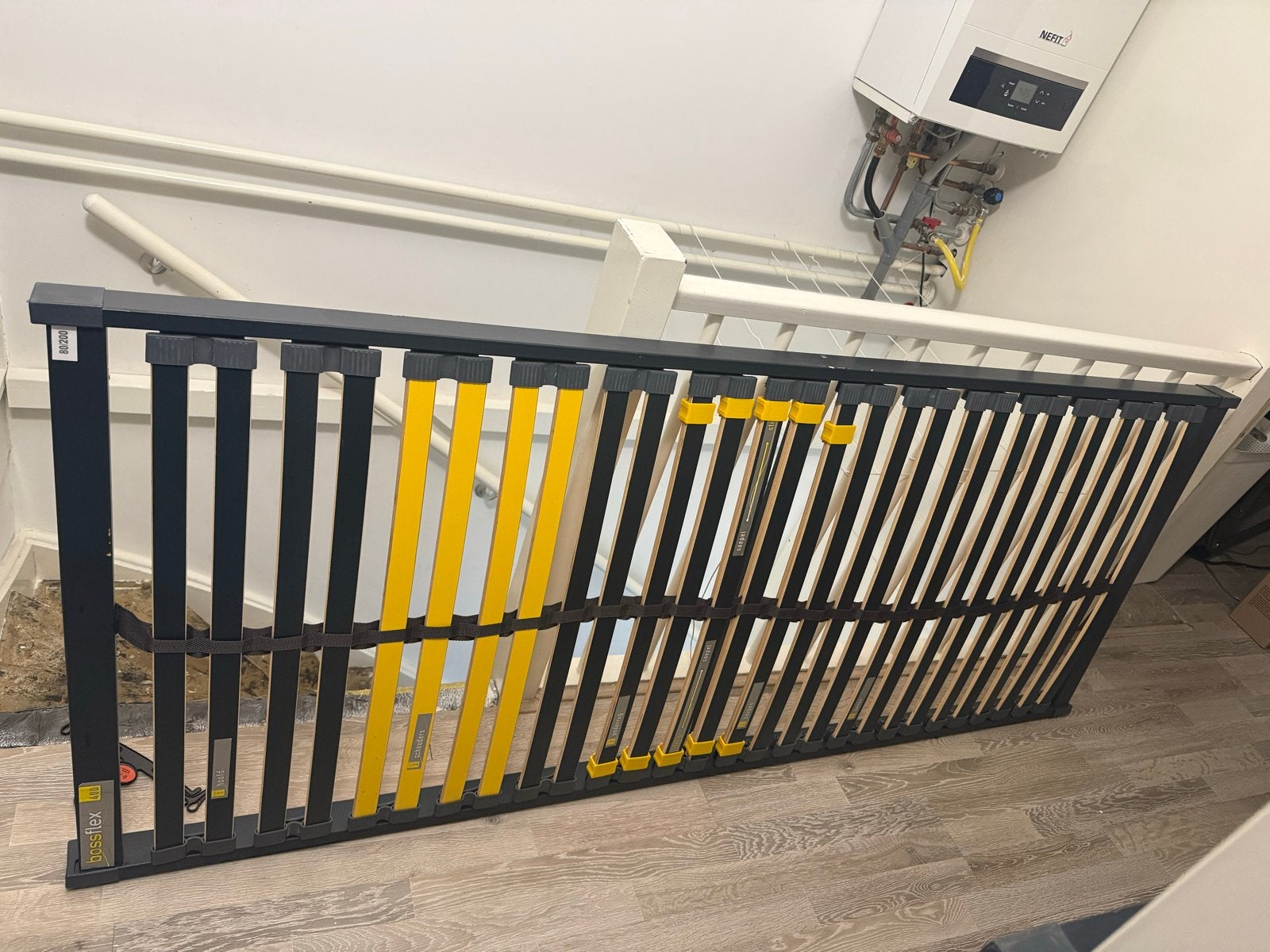 Bossflex 400 lattenbodem 80x200 cm 2stuks, Ophalen, Verstelbaar, Eenpersoons, Zwart