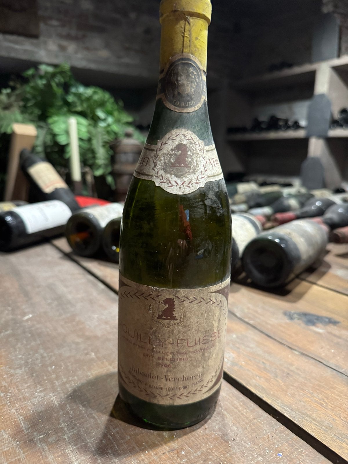 Pouilly-Fuissé 1966 Jaboulet-Vercherre - Wijnkelder Vondst, Gebruikt, Frankrijk, Ophalen of Verzenden, Witte wijn