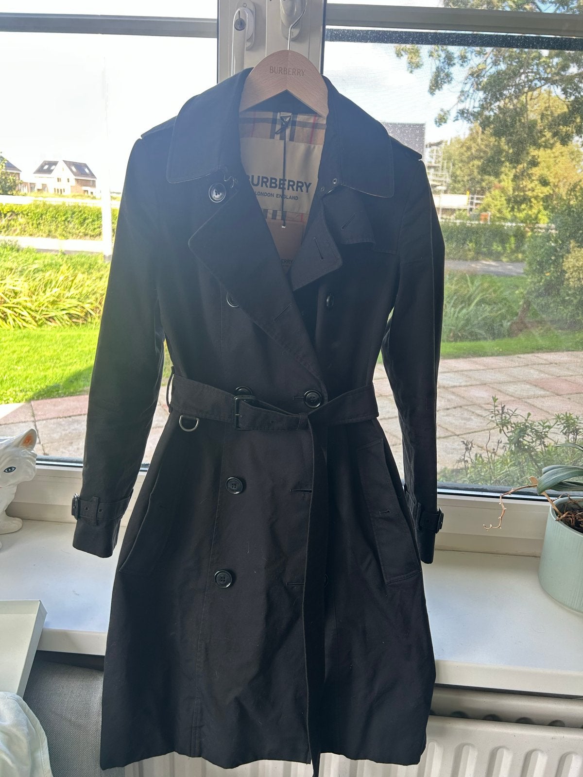 Burberry Chelsea Heritage Trenchcoat Zwart - Maat UK 8, Ophalen of Verzenden, Nieuw, Maat 36 (S), Zwart