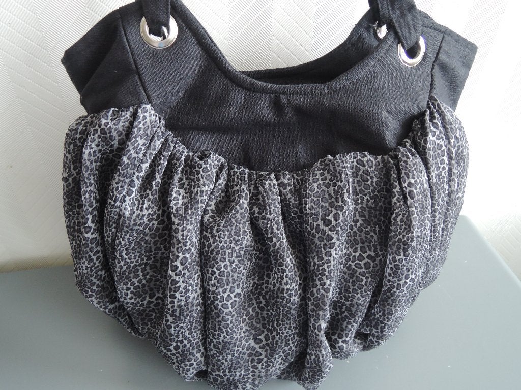 Nieuwe stoffen (schouder) tas met print, Ophalen of Verzenden, Nieuw, Grijs