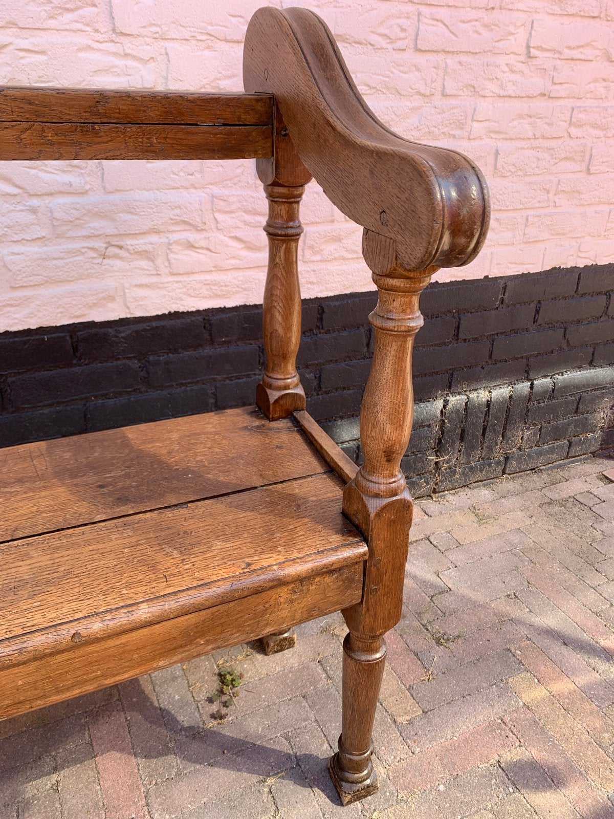 Antieke massief eiken kerkbank met pen-gat verbindingen, Antiek en Kunst, Antiek | Meubels | Stoelen en Banken, Ophalen