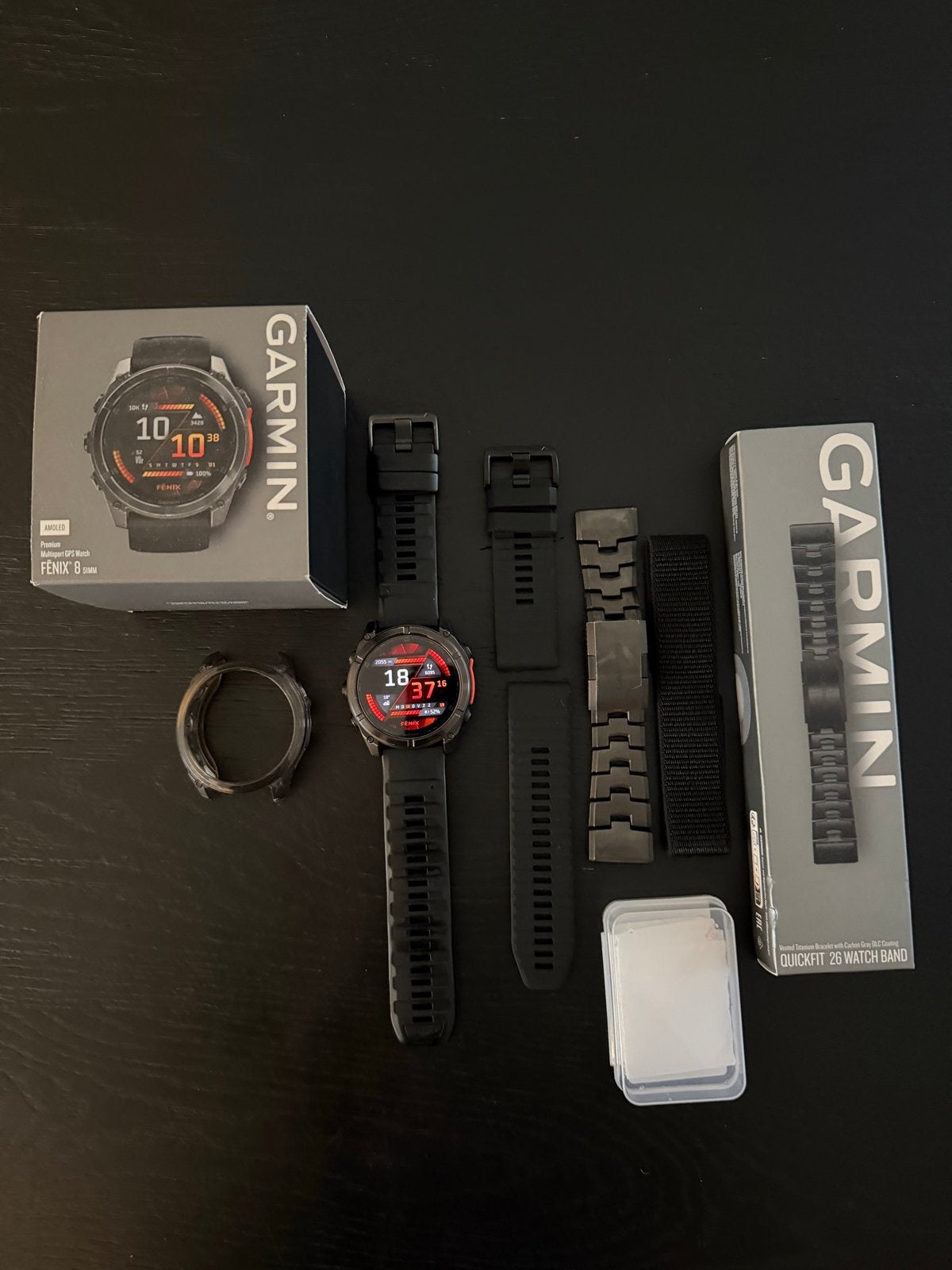 Garmin Fenix 8 51mm Amoled- Complete set met extra’s, Afstand, Zwart, Ophalen of Verzenden, Zo goed als nieuw