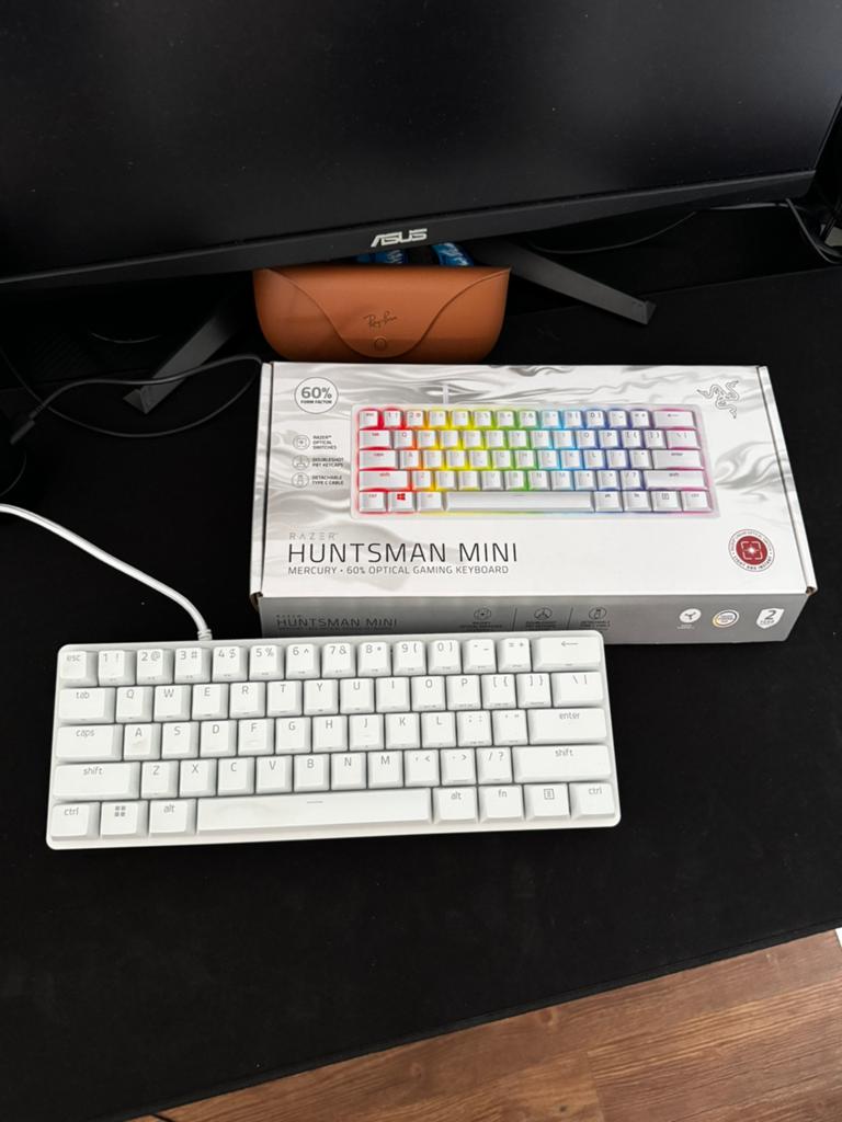 Razer Huntsman Mini Mercury [60%] Toetsenbord, Computers en Software, Ophalen of Verzenden, Zo goed als nieuw