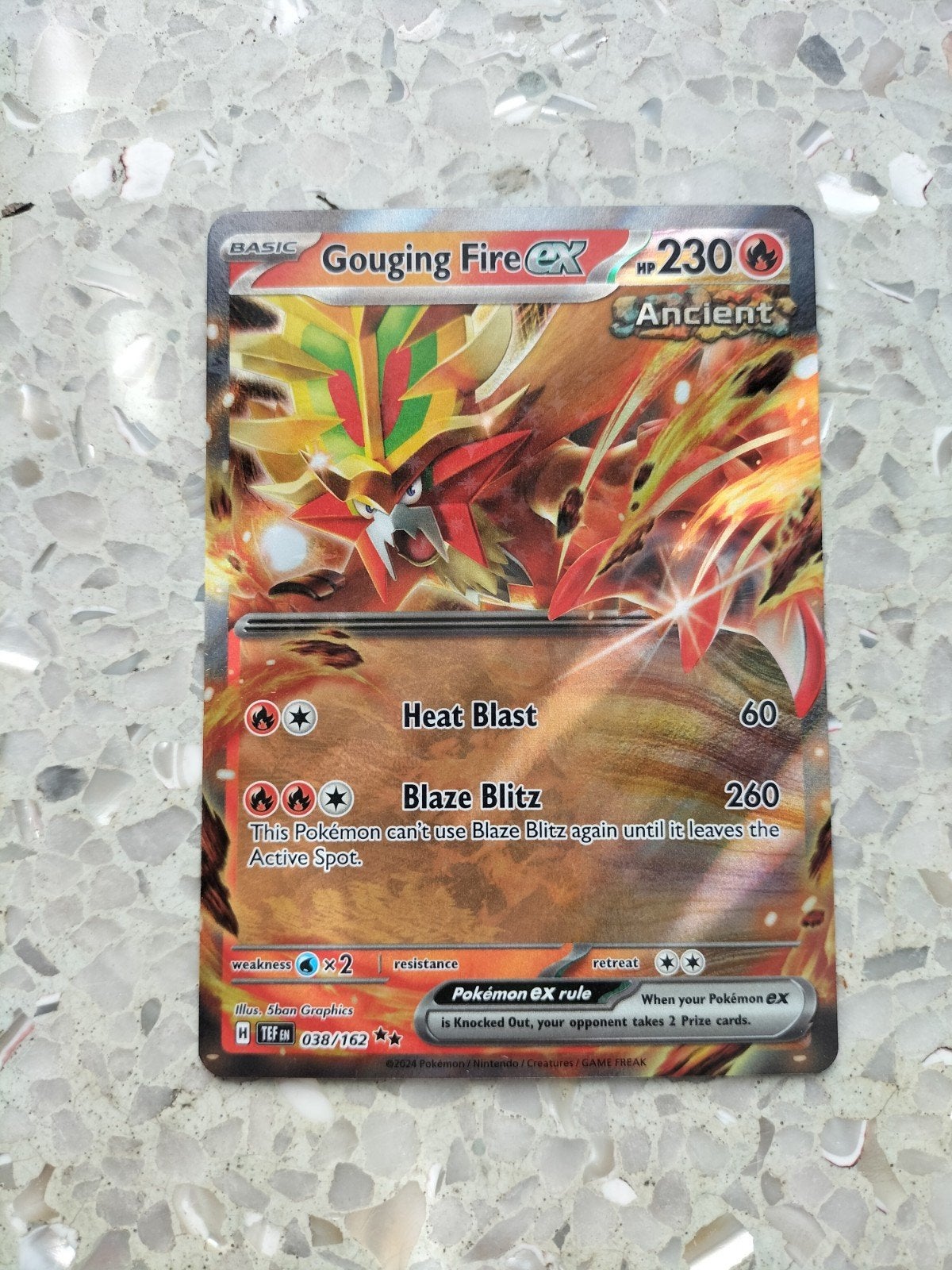 Gouging Fire EX Pokémon Kaart - Ancient Full Art, Hobby en Vrije tijd, Verzamelkaartspellen | Pokémon, Ophalen, Zo goed als nieuw