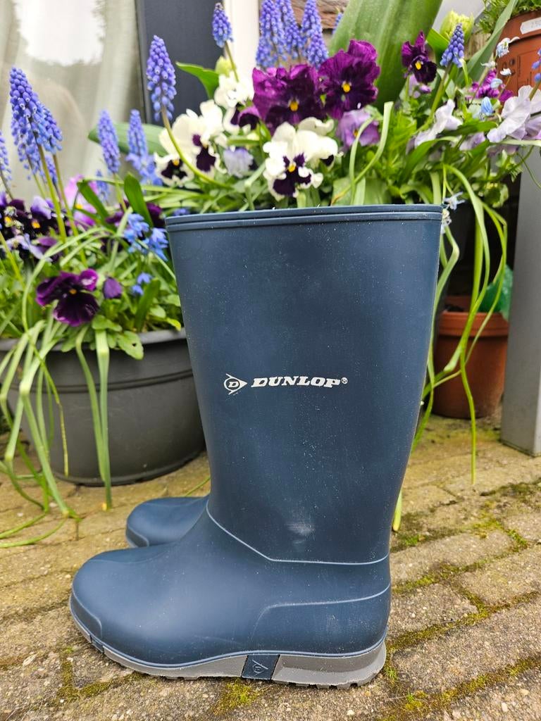 Blauwe Dunlop regenlaarzen, Ophalen of Verzenden, Zo goed als nieuw, Blauw, Regenlaarzen
