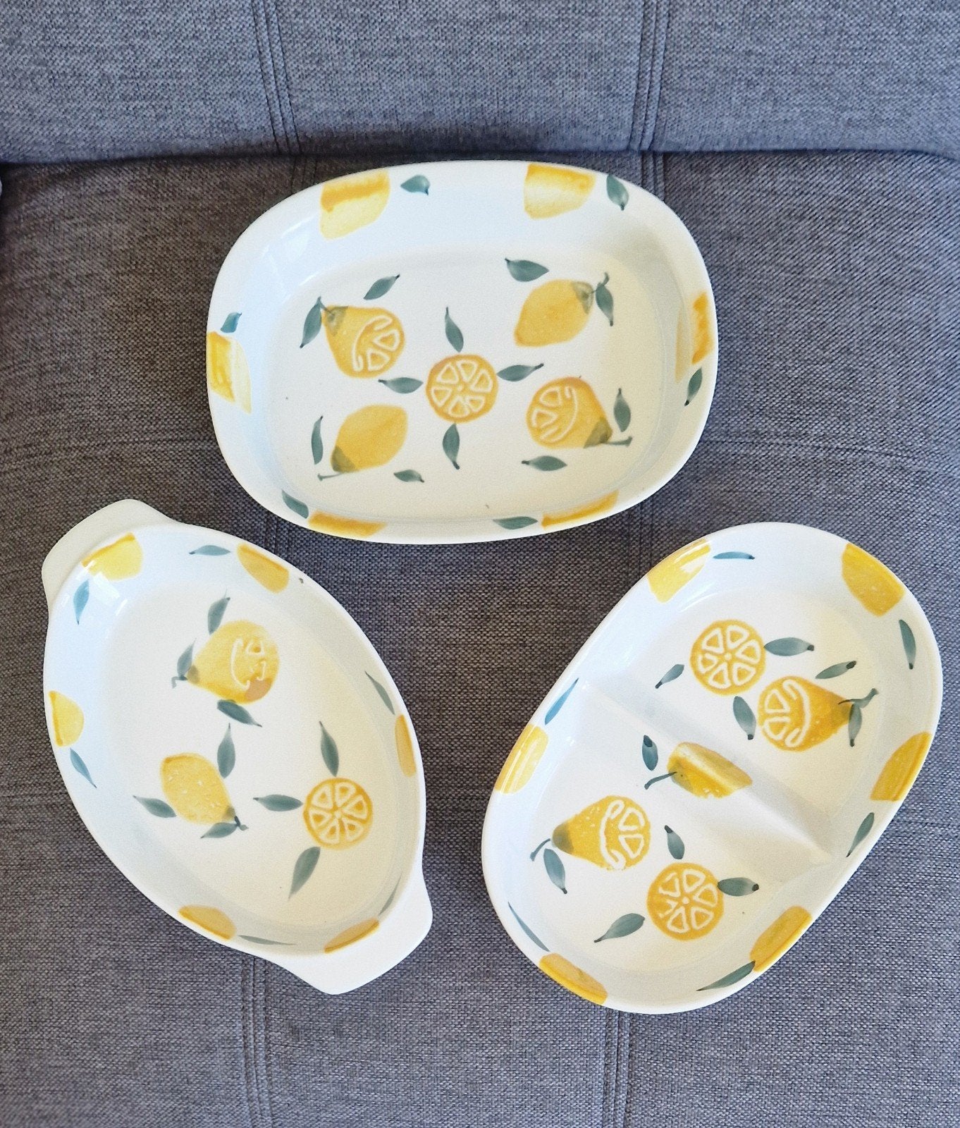 Set van 3 citroen ovenschalen/serveerschalen, Huis en Inrichting, Ophalen
